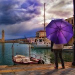 Purple Umbrella by Theophilos Papadopoulos